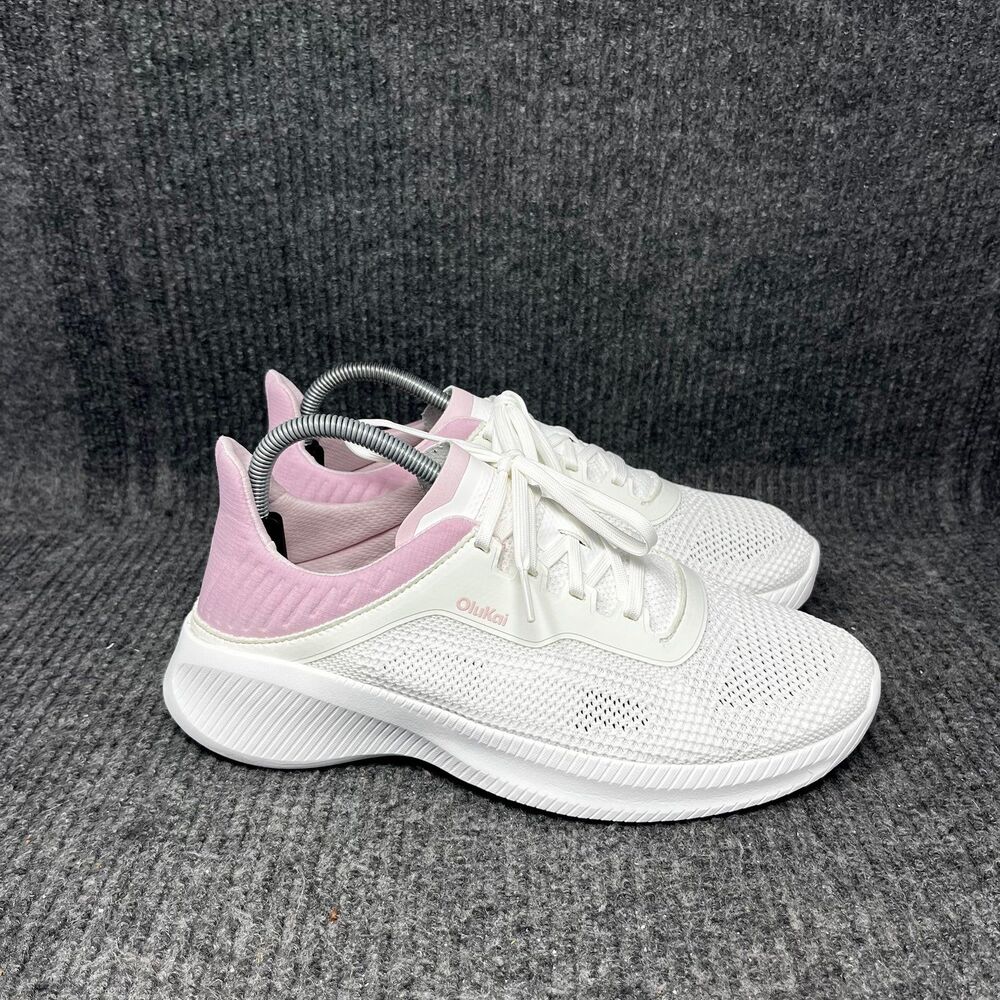 Olukai Island Hopper White Pink Athletic Running Walking Shoes Womens 9.5